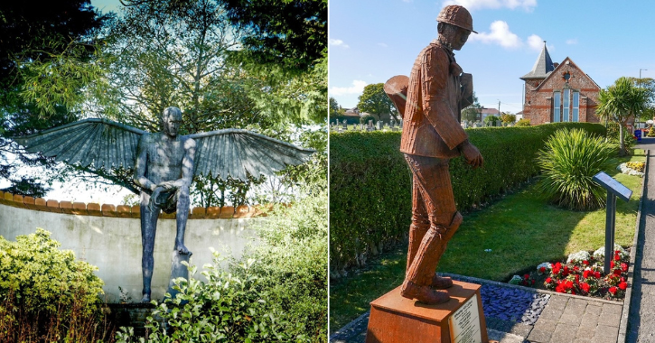 Image of sculptures 'The Dirham Angel' and 'The Last Shift' by artist Ray Lonsdale.